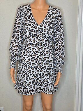 Blue Rain V Neck, Long Sleeved Women's Dress, Size Small